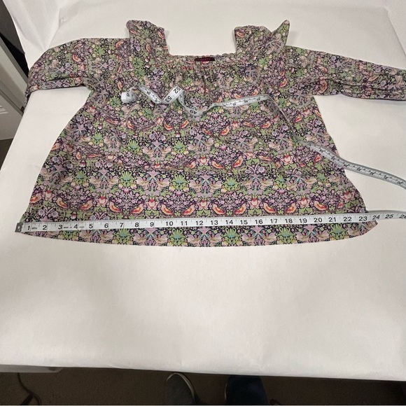 J. Crew Liberty Art Fabrics Strawberry Thief Peony Penny Birds Top - Picture 8 of 10